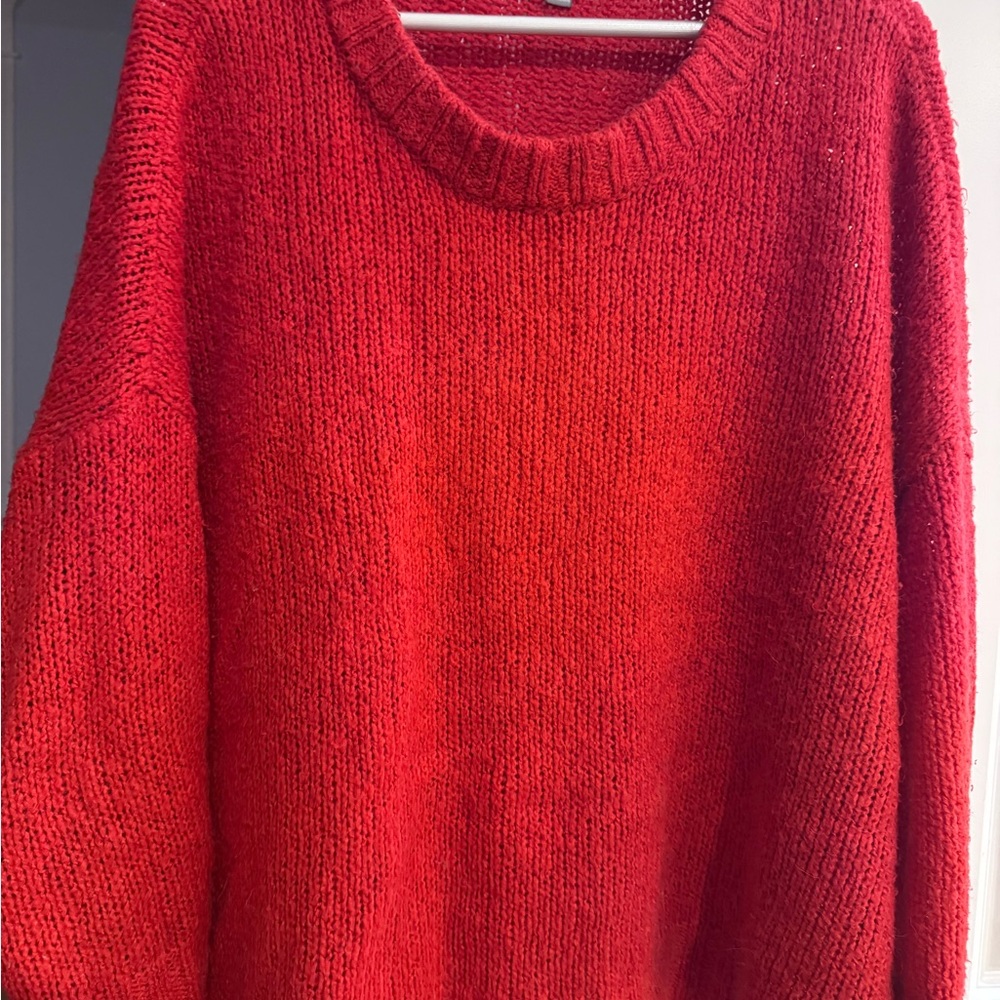 Aerie Vibrant Red Crew Neck Sweater